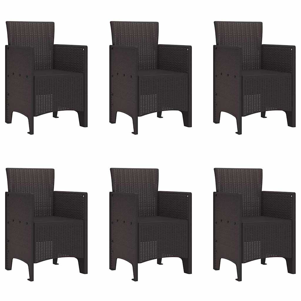 Hage Spisegruppe 7 pcs Brun Polt rattan