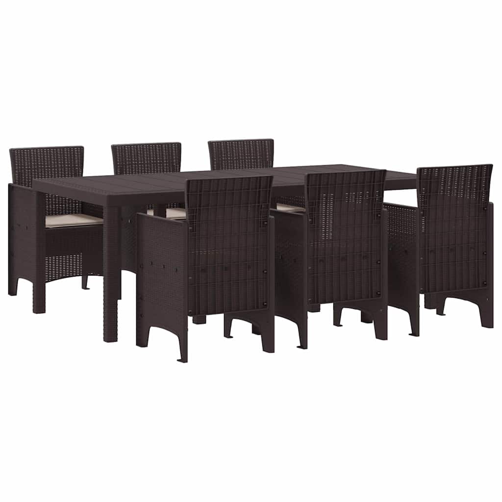 Hage Spisegruppe 7 pcs Brun Polt rattan