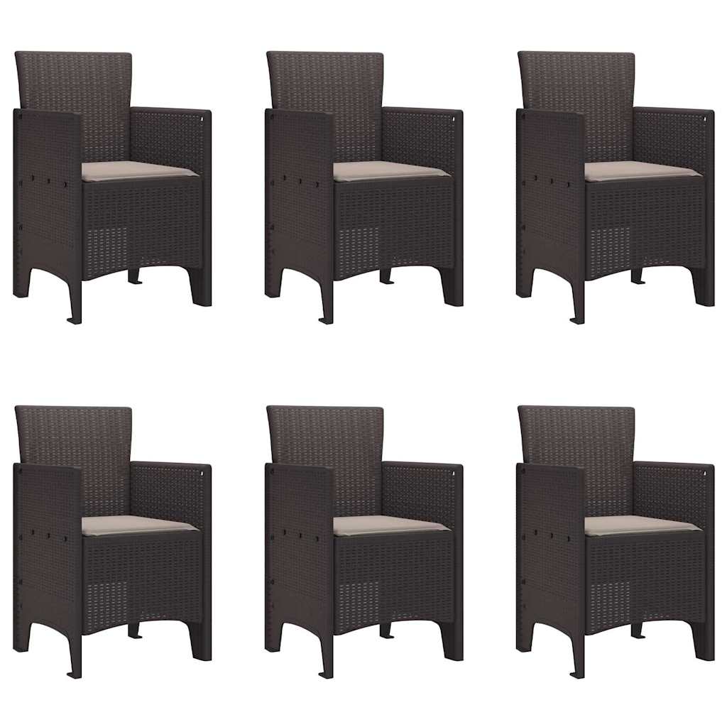 Hage Spisegruppe 7 pcs Brun Polt rattan