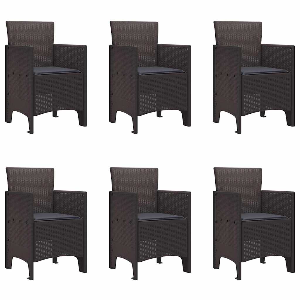 Hage Spisegruppe 7 pcs Brun Polt rattan