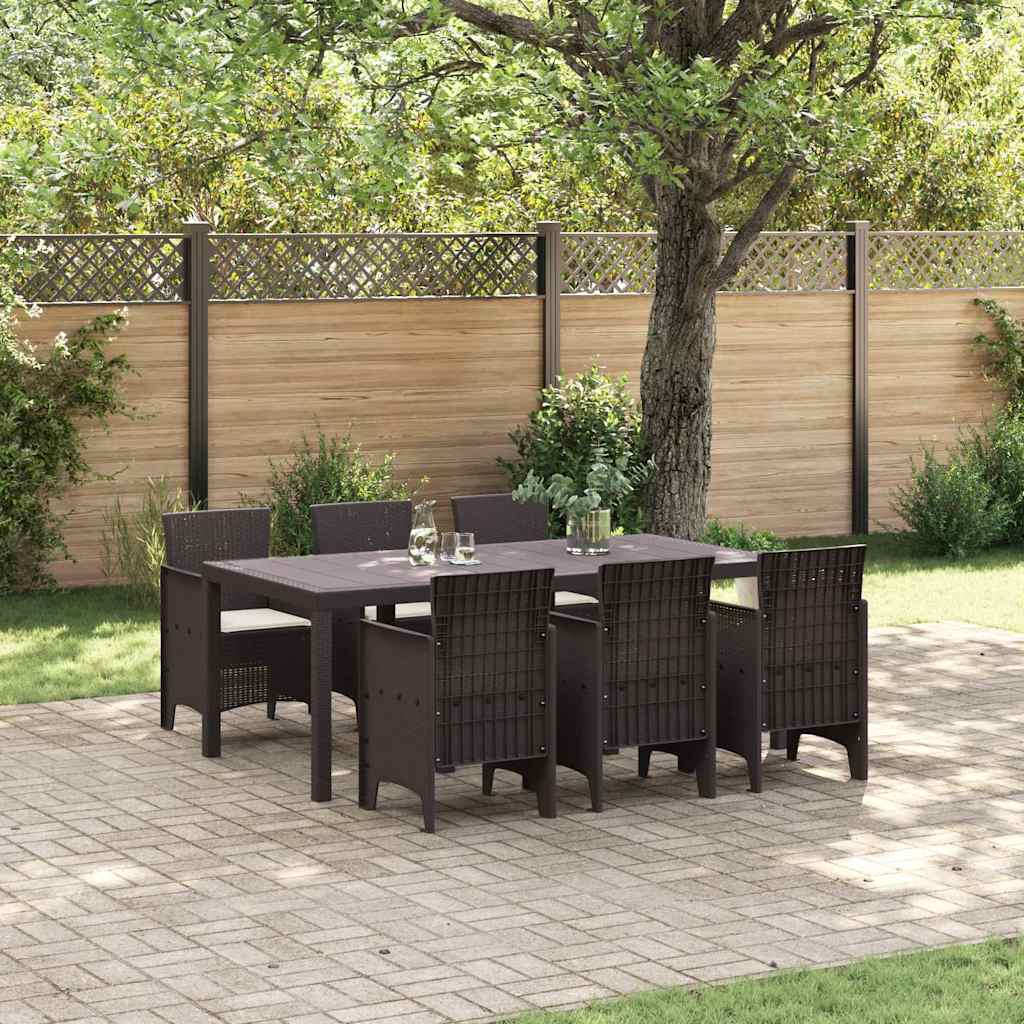 Hage Spisegruppe 7 pcs Brun Polt rattan