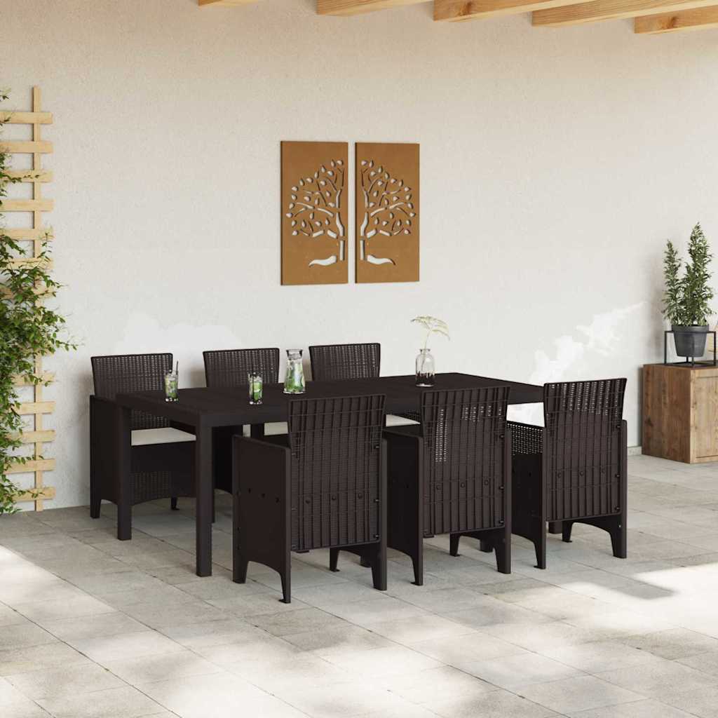 Hage Spisegruppe 7 pcs Brun Polt rattan