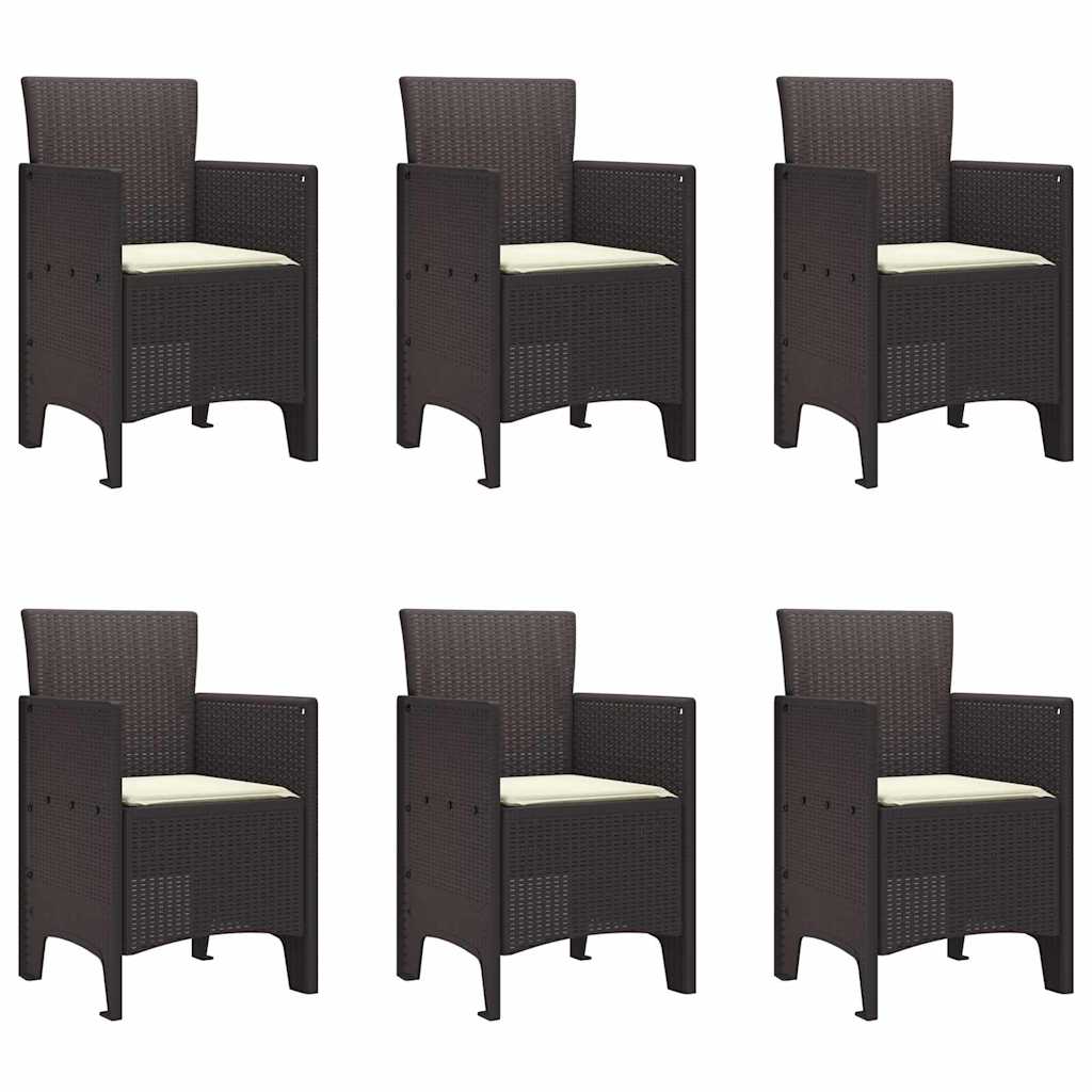 Hage Spisegruppe 7 pcs Brun Polt rattan