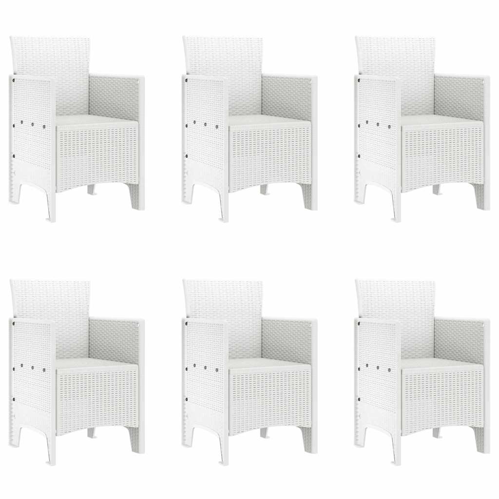 Hage Spisegruppe 7 pcs Hvit Polt rattan
