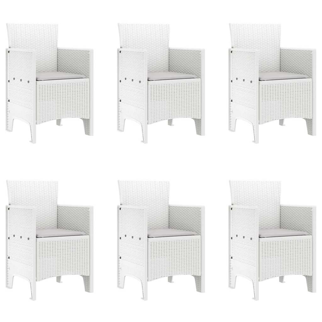 Hage Spisegruppe 7 pcs Hvit Polt rattan