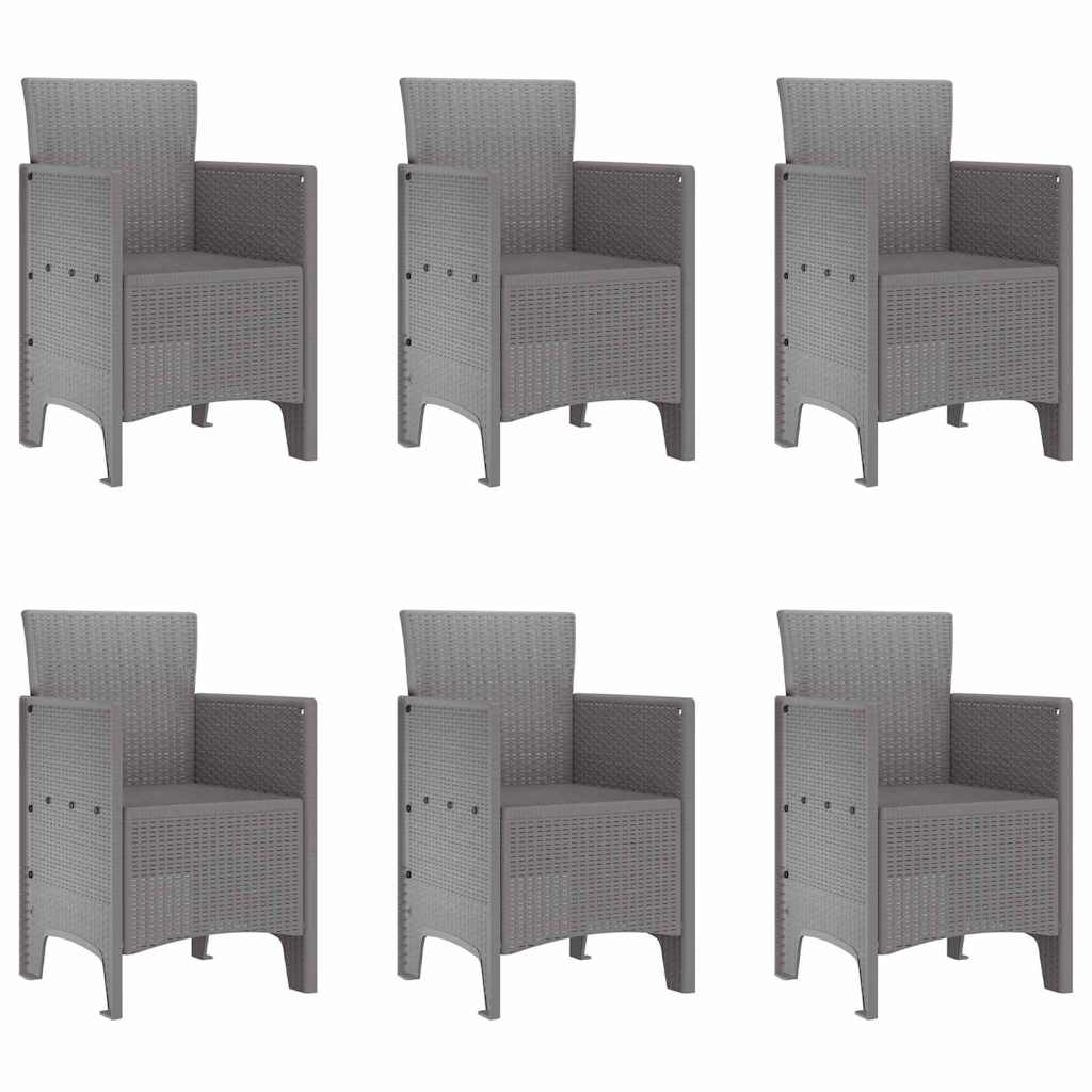 Hage Spisegruppe 7 pcs Lysegrå Polt rattan