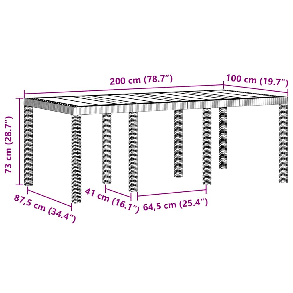 Hage Spisegruppe 7 pcs Lysegrå Polt rattan