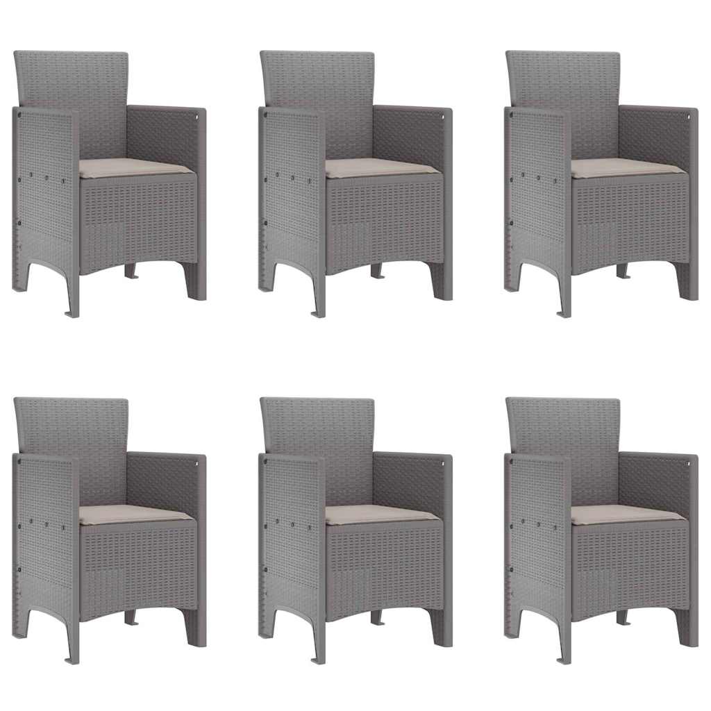 Hage Spisegruppe 7 pcs Lysegrå Polt rattan
