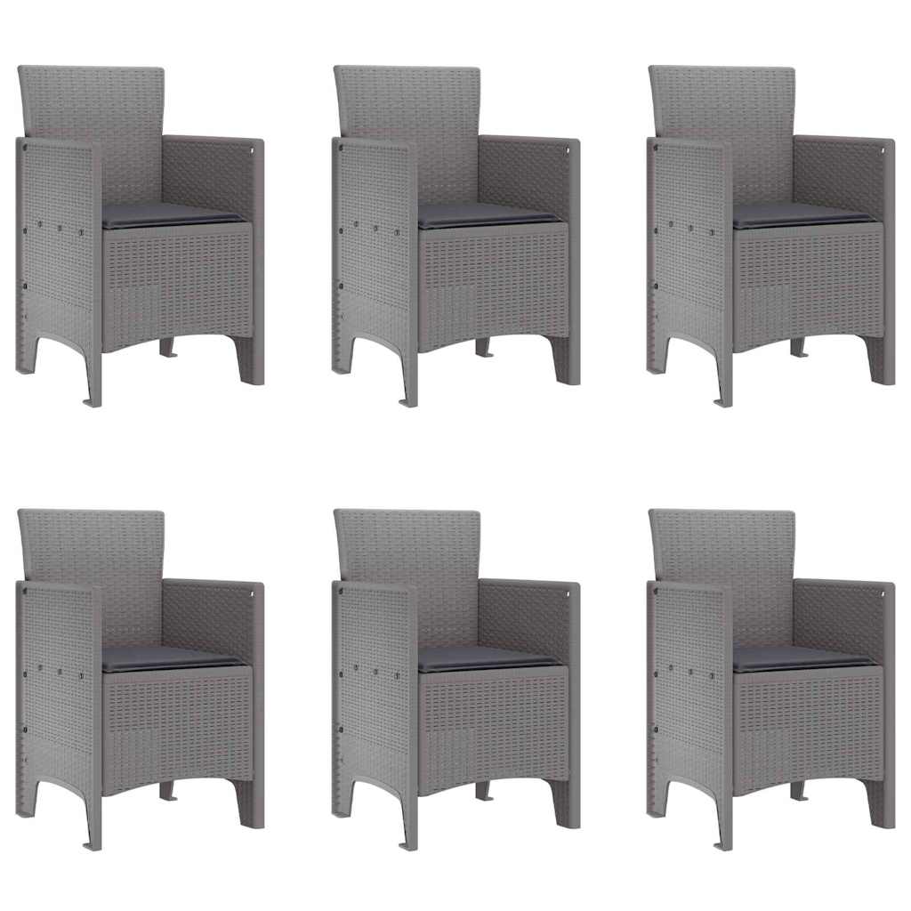 Hage Spisegruppe 7 pcs Lysegrå Polt rattan