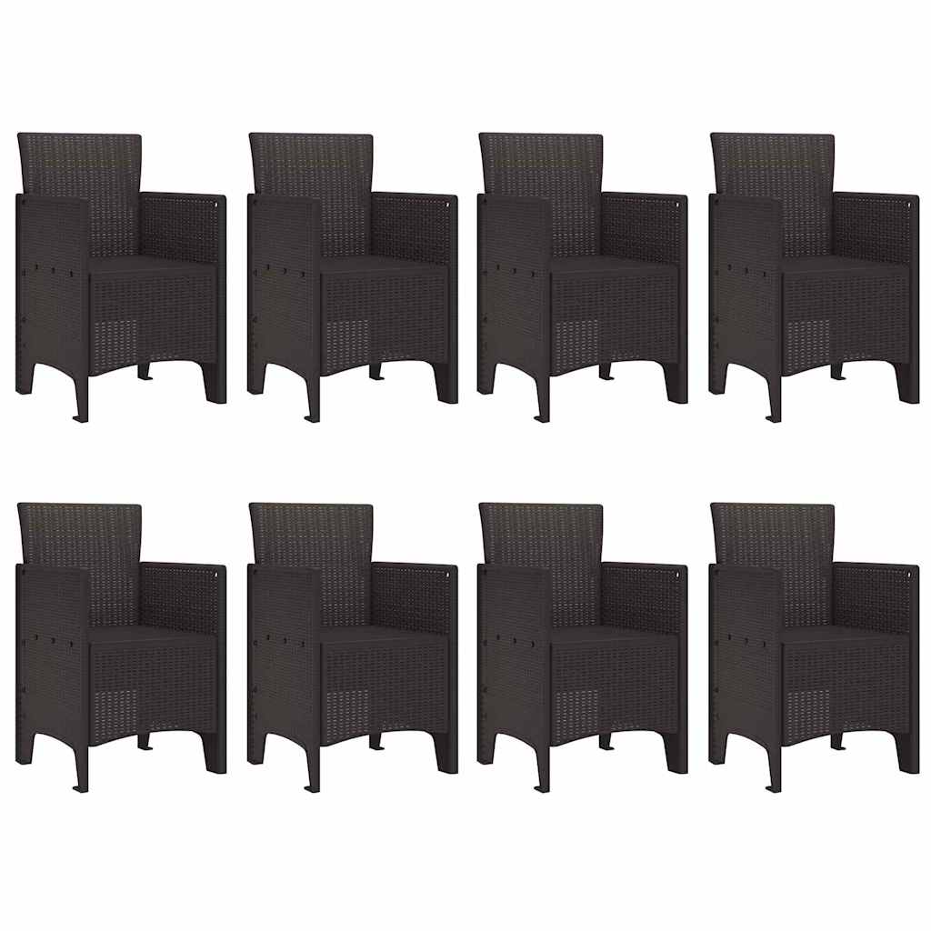 Hage Spisegruppe 9 pcs Brun Polt rattan