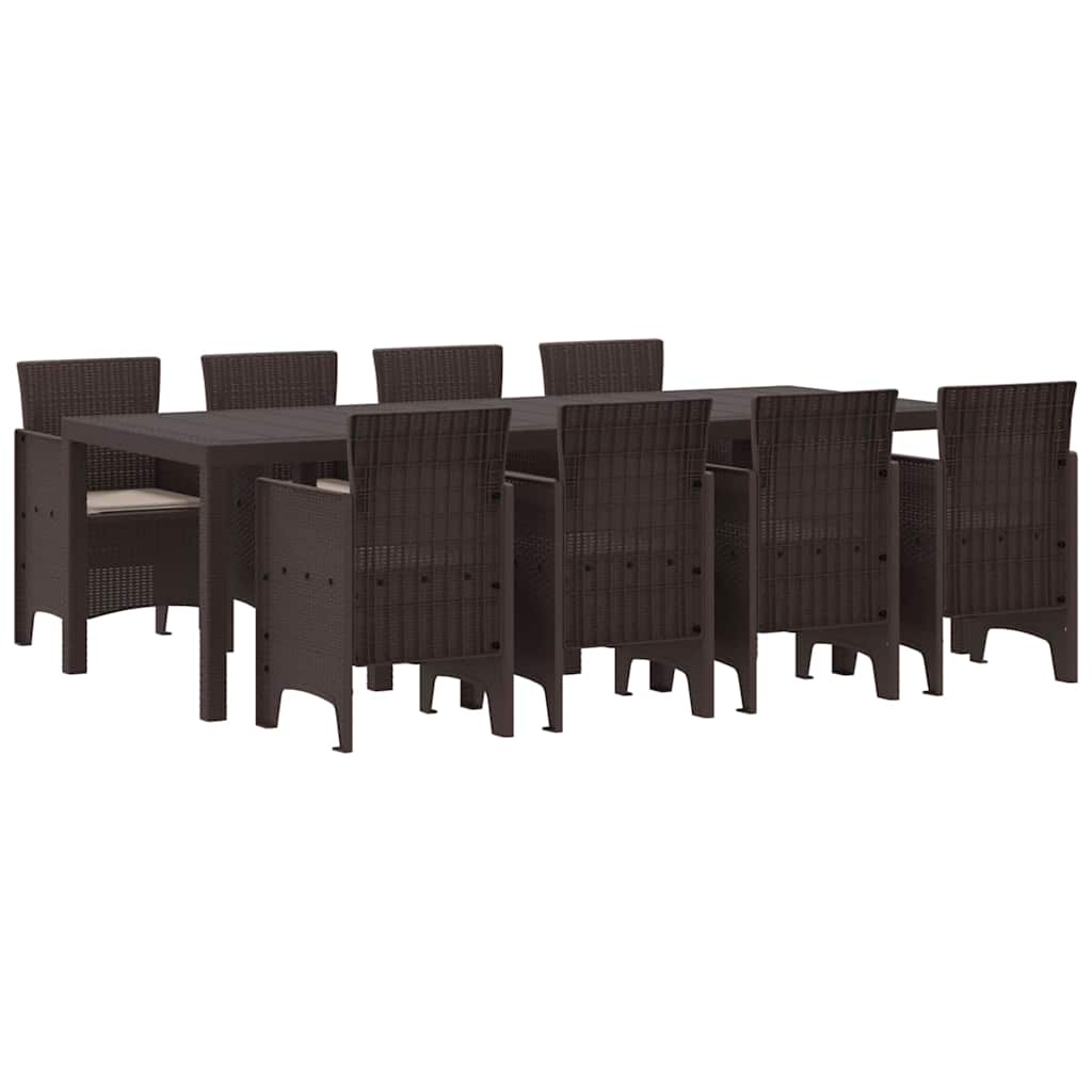 Hage Spisegruppe 9 pcs Brun Polt rattan