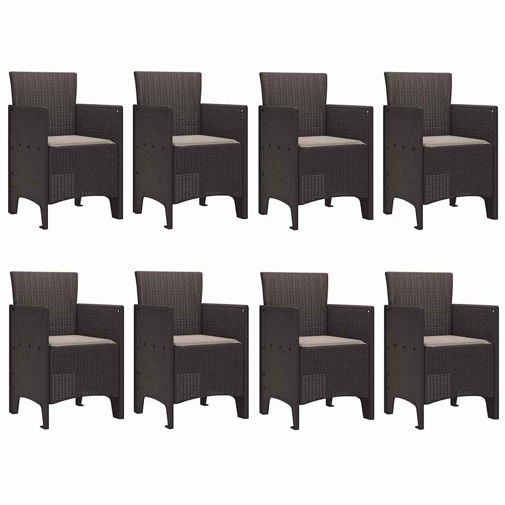 Hage Spisegruppe 9 pcs Brun Polt rattan