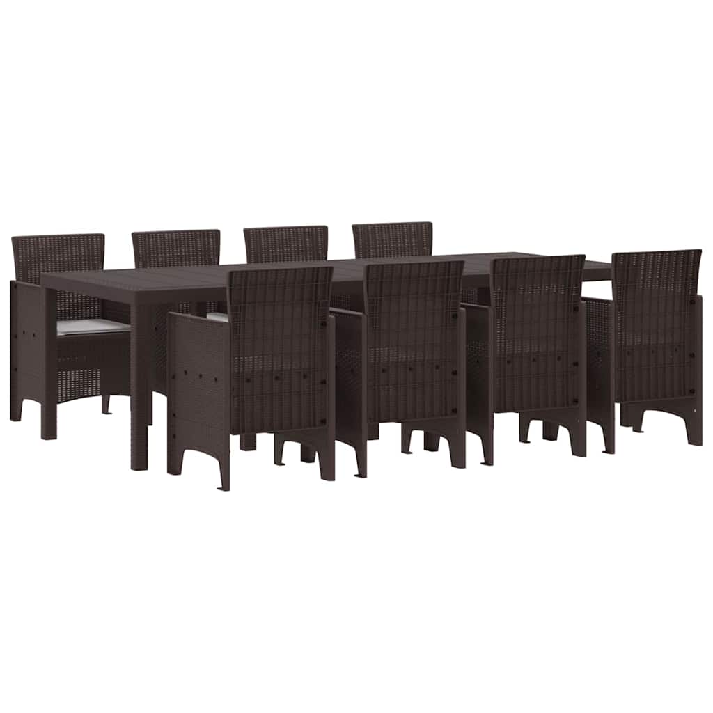 Hage Spisegruppe 9 pcs Brun Polt rattan