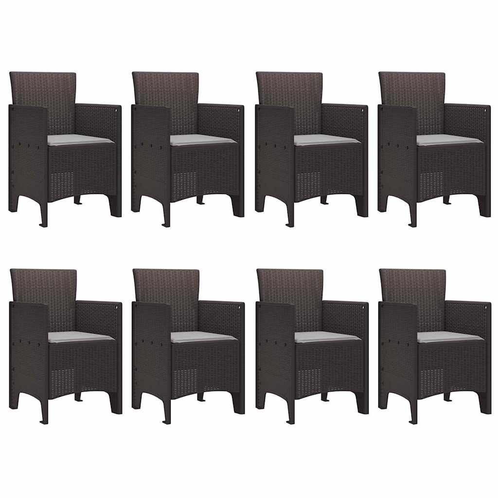 Hage Spisegruppe 9 pcs Brun Polt rattan