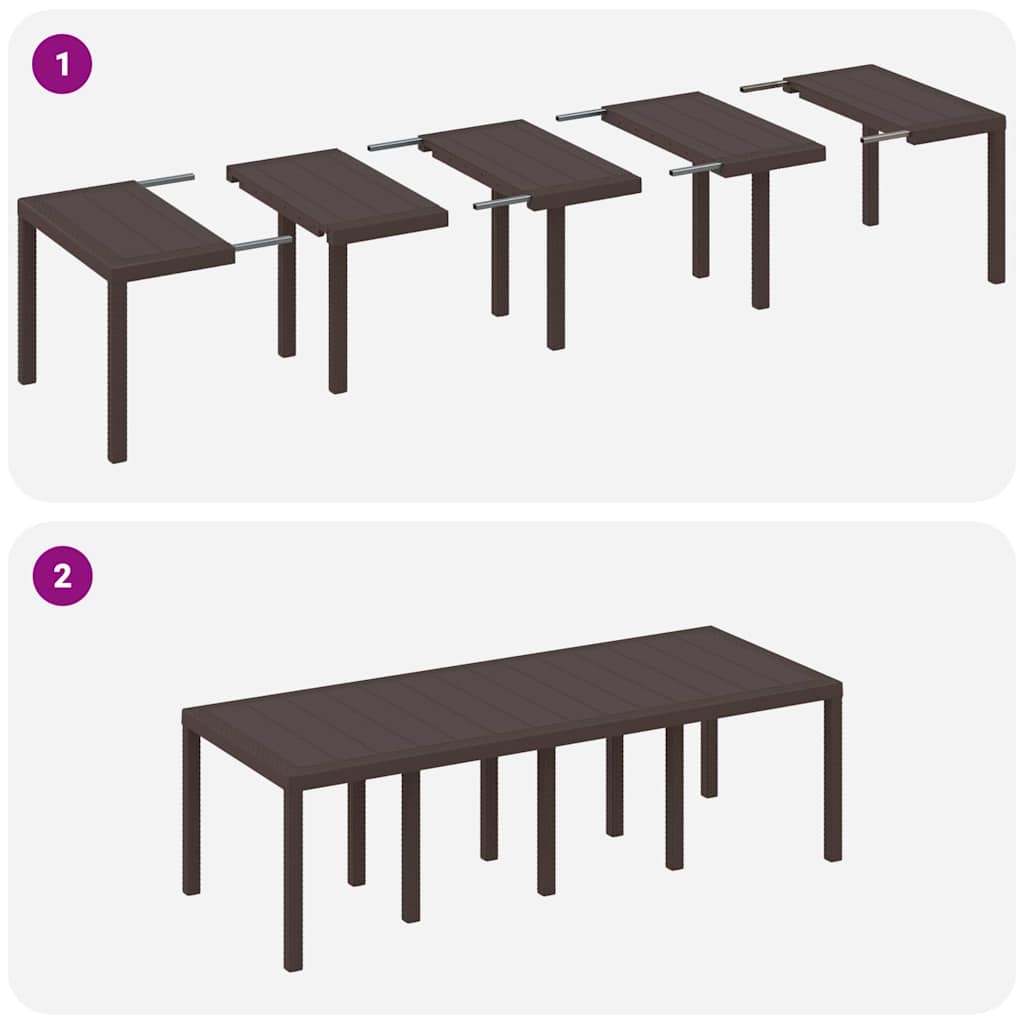 Hage Spisegruppe 9 pcs Brun Polt rattan
