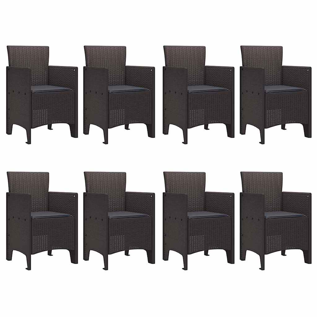 Hage Spisegruppe 9 pcs Brun Polt rattan