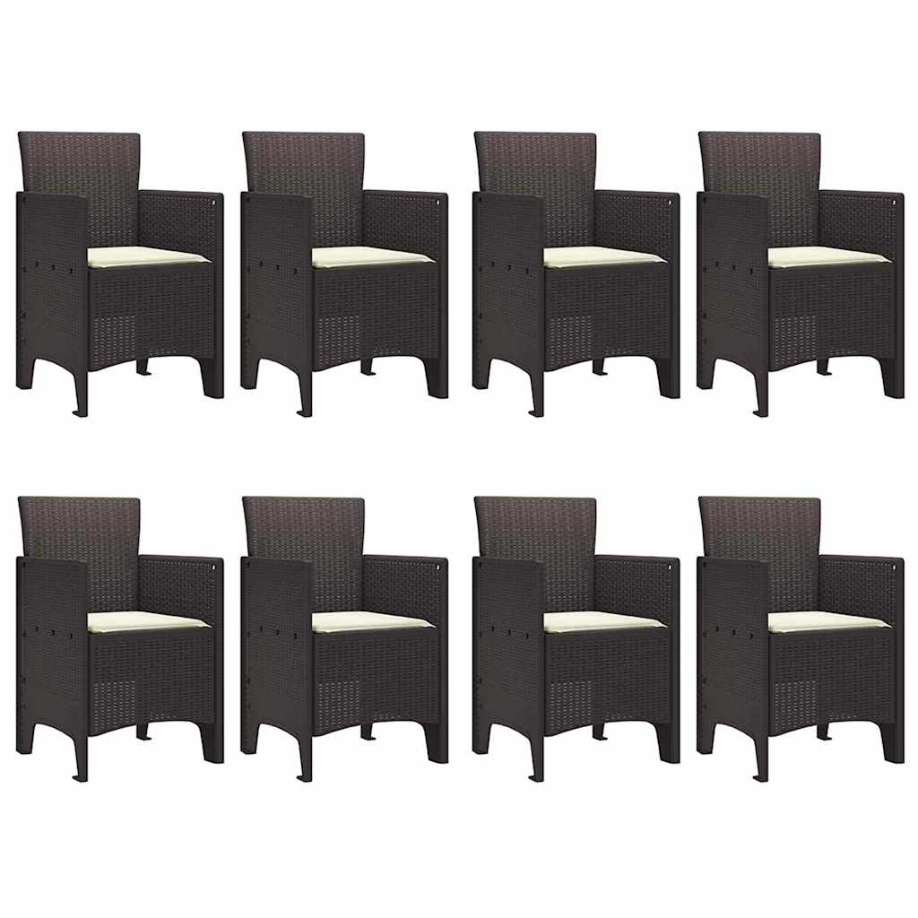Hage Spisegruppe 9 pcs Brun Polt rattan