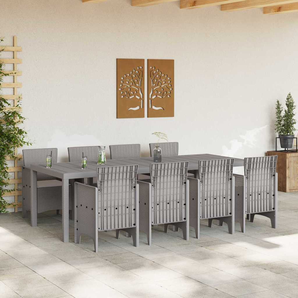 Hage Spisegruppe 9 pcs Hvit Polt rattan