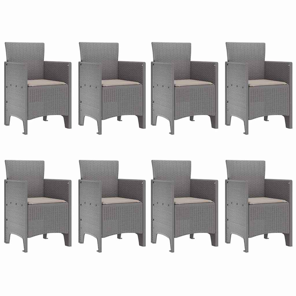 Hage Spisegruppe 9 pcs Hvit Polt rattan