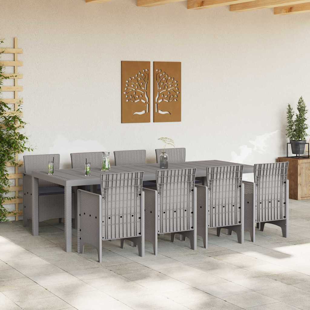 Hage Spisegruppe 9 pcs Hvit Polt rattan