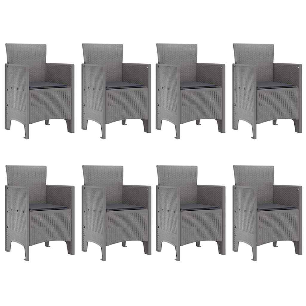 Hage Spisegruppe 9 pcs Hvit Polt rattan