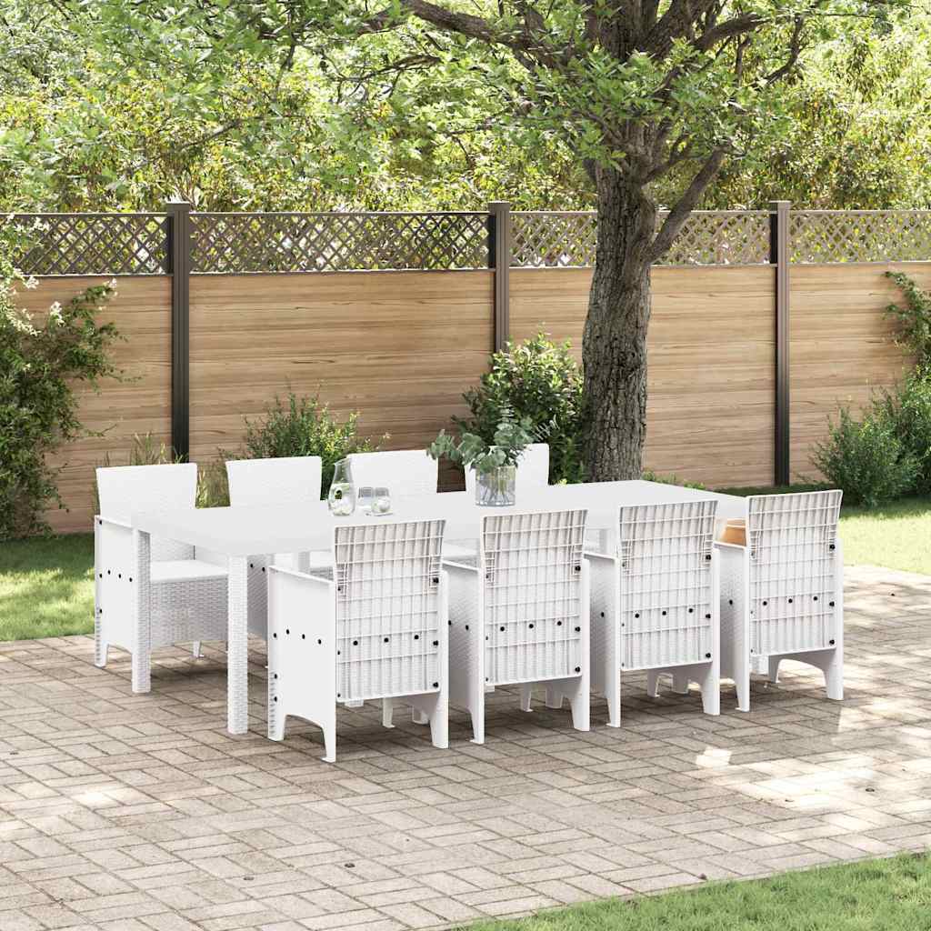 Hage Spisegruppe 9 pcs Lysegrå Polt rattan