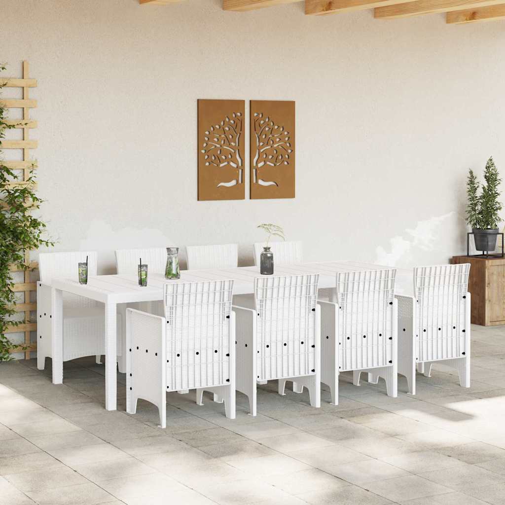 Hage Spisegruppe 9 pcs Lysegrå Polt rattan