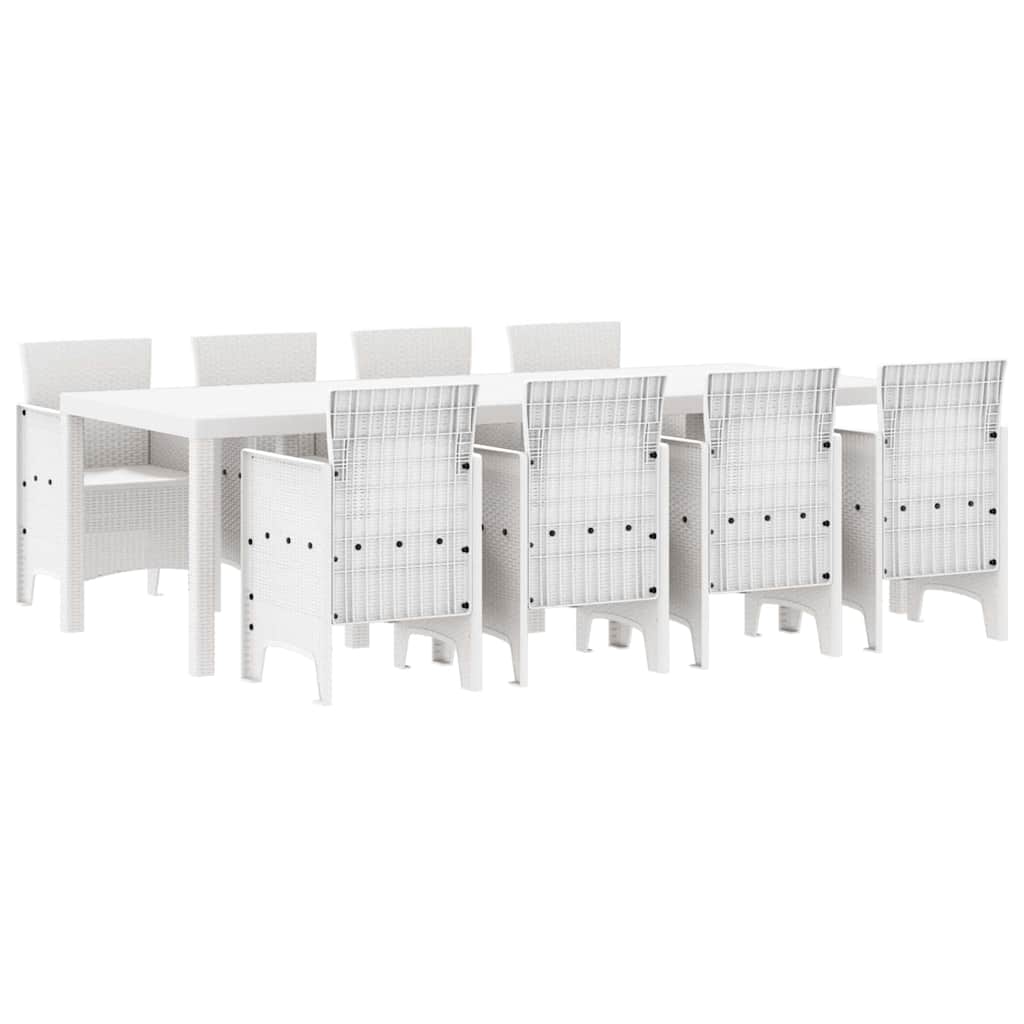 Hage Spisegruppe 9 pcs Lysegrå Polt rattan