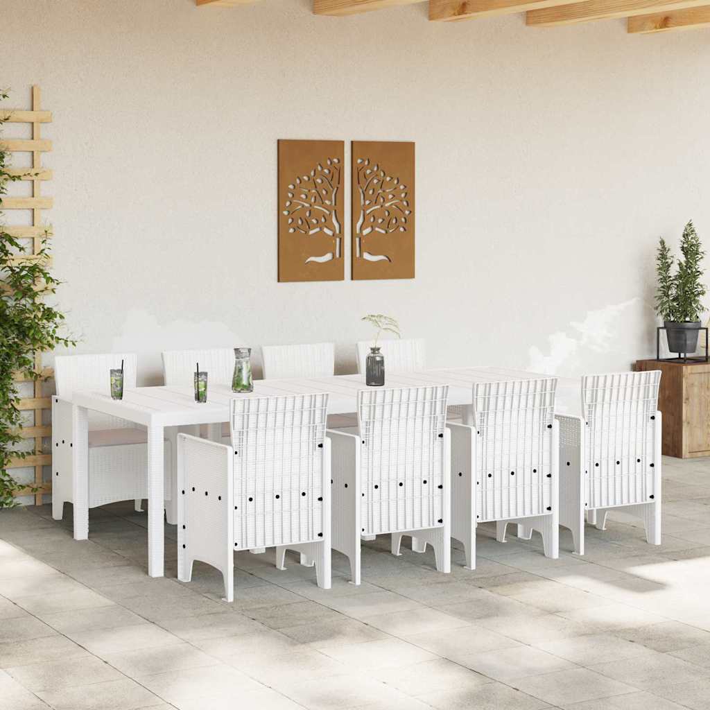 Hage Spisegruppe 9 pcs Lysegrå Polt rattan