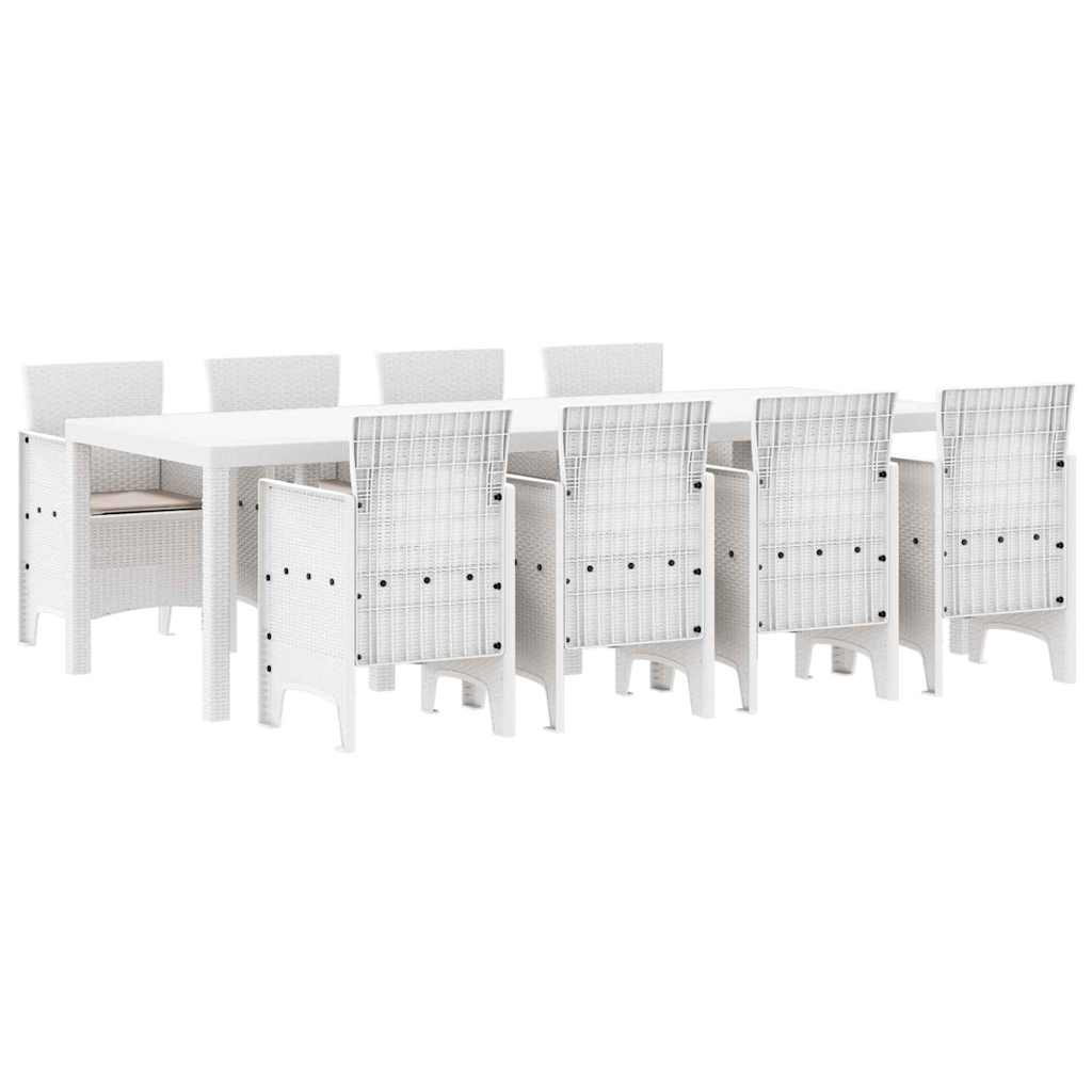 Hage Spisegruppe 9 pcs Lysegrå Polt rattan