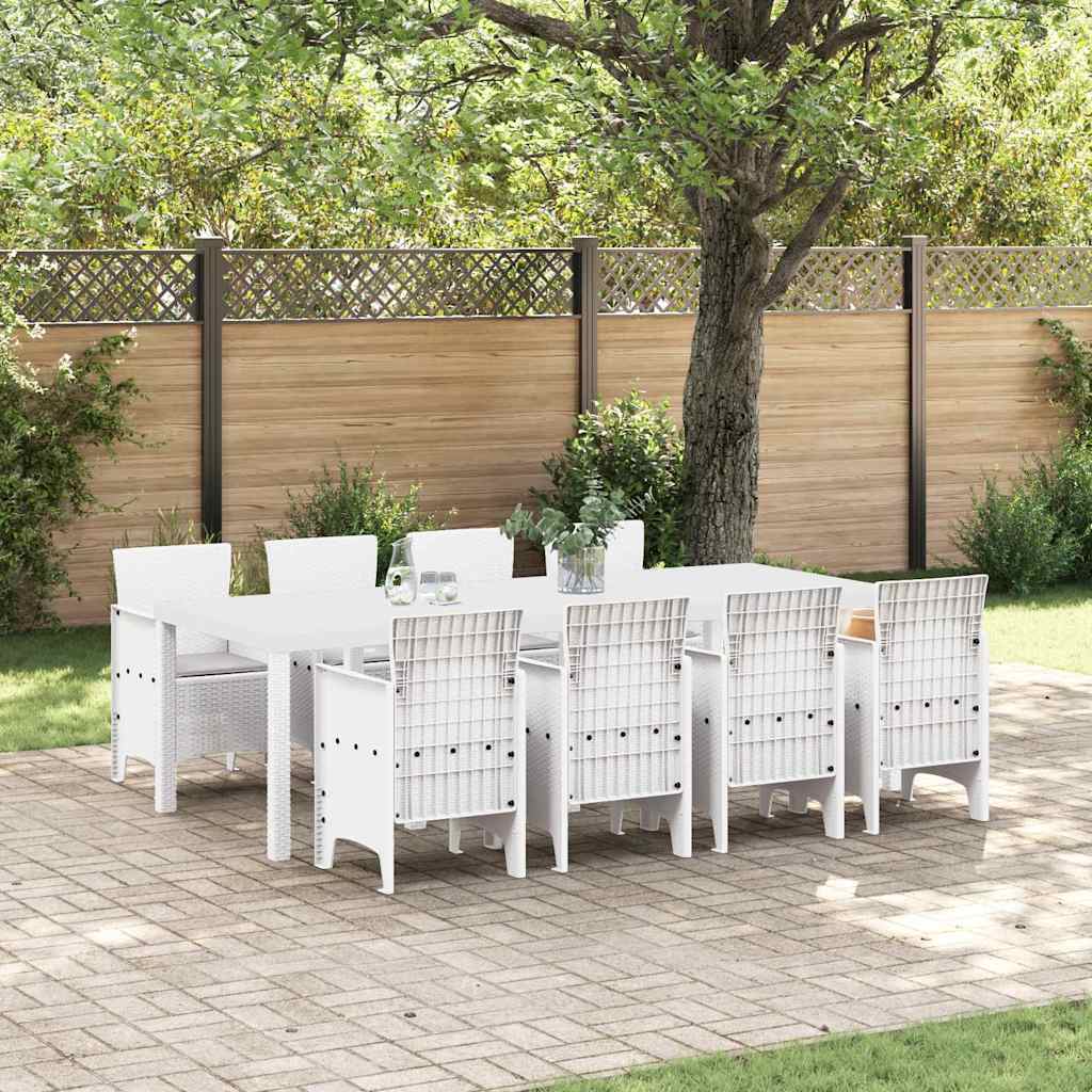 Hage Spisegruppe 9 pcs Lysegrå Polt rattan
