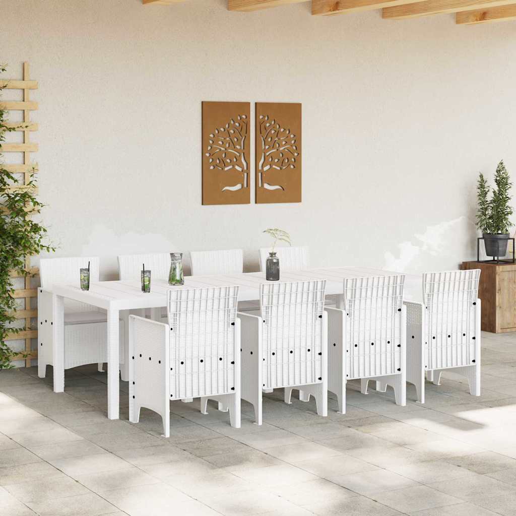 Hage Spisegruppe 9 pcs Lysegrå Polt rattan