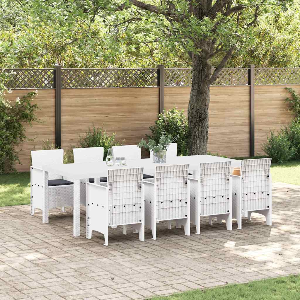 Hage Spisegruppe 9 pcs Lysegrå Polt rattan