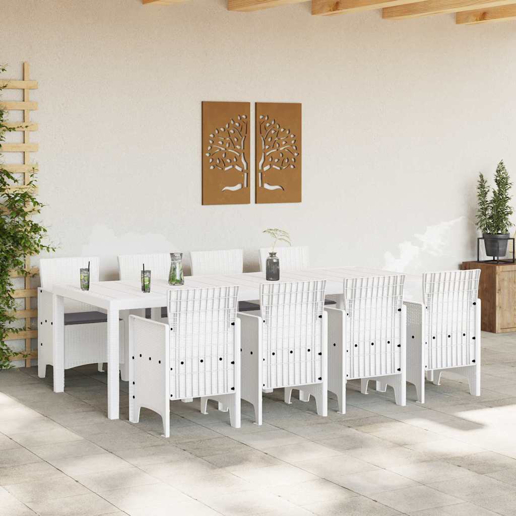 Hage Spisegruppe 9 pcs Lysegrå Polt rattan