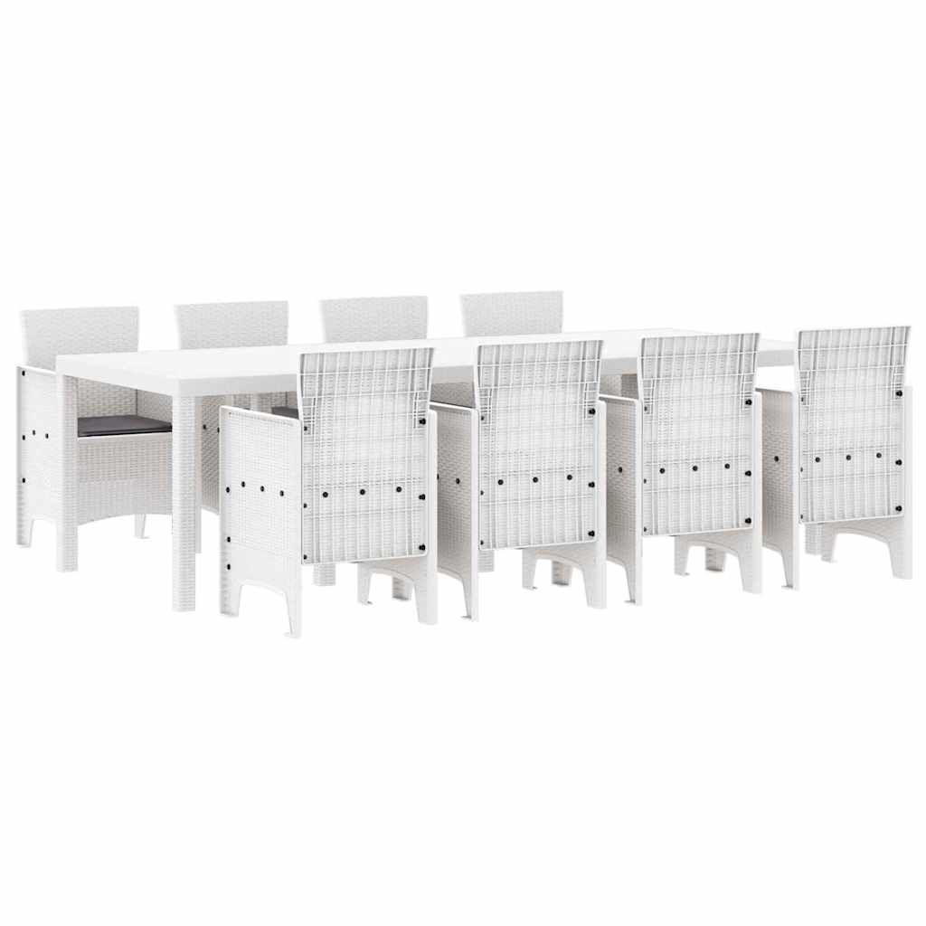 Hage Spisegruppe 9 pcs Lysegrå Polt rattan