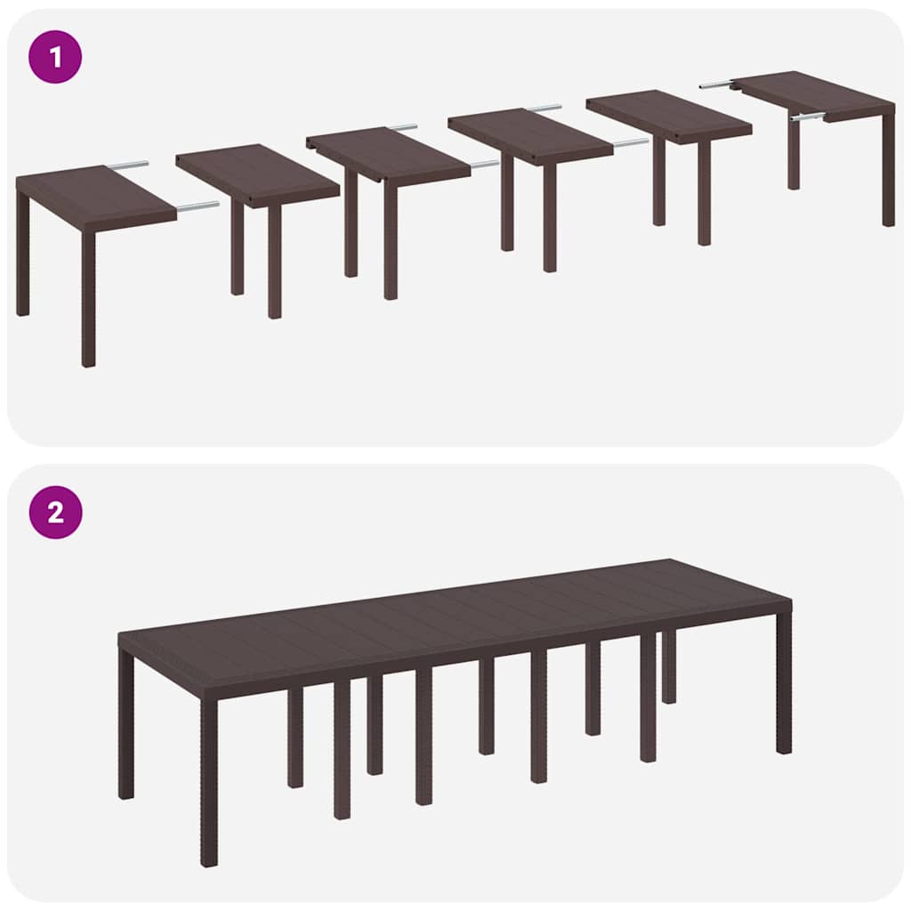 Hage Spisegruppe med pute 11 pcs Brun og Taupe Poly rattan