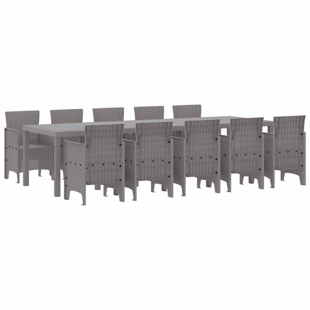 Hage Spisegruppe 11 pcs Lysegrå Polypropen