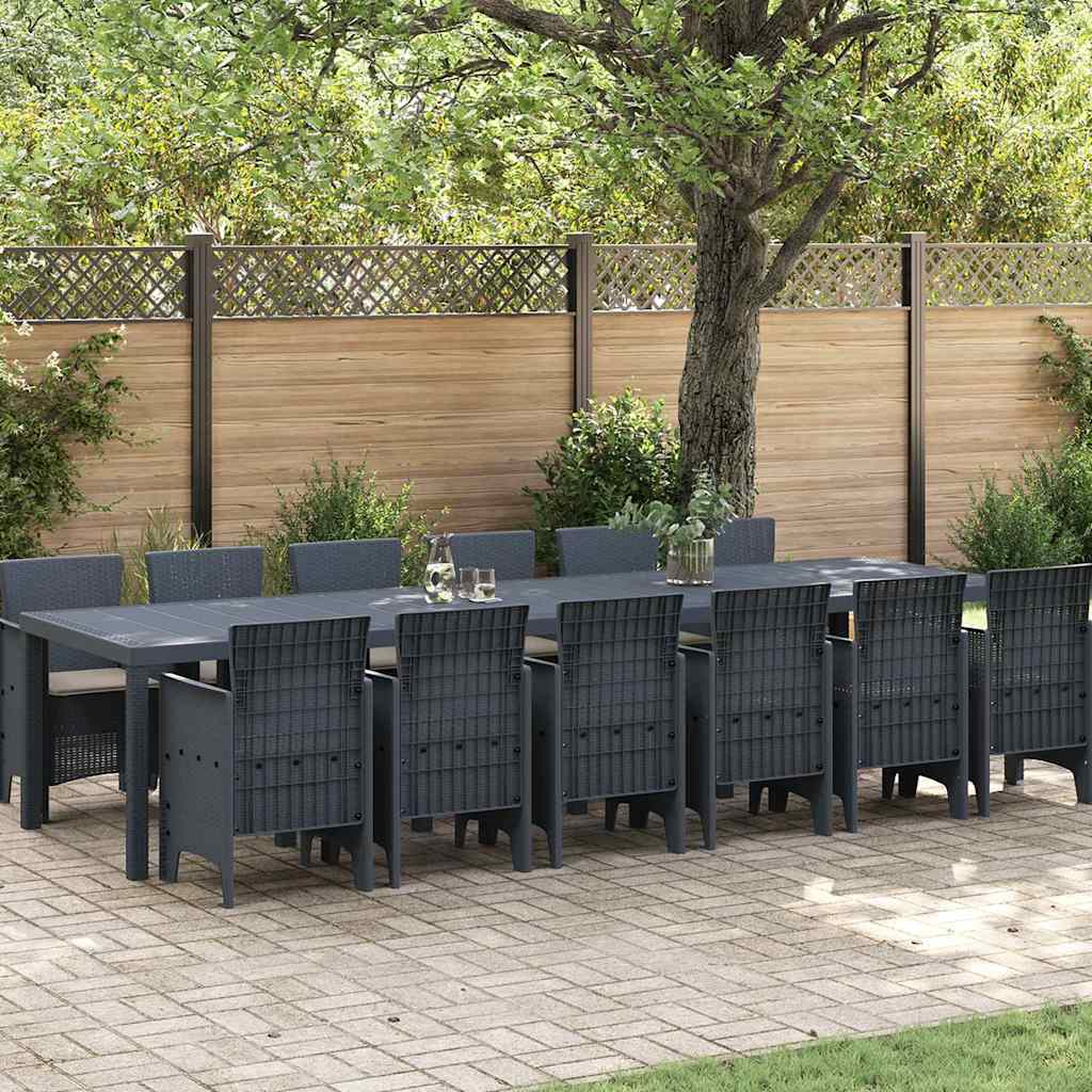 Hage Spisegruppe 13 pcs Antrasitt Polt rattan