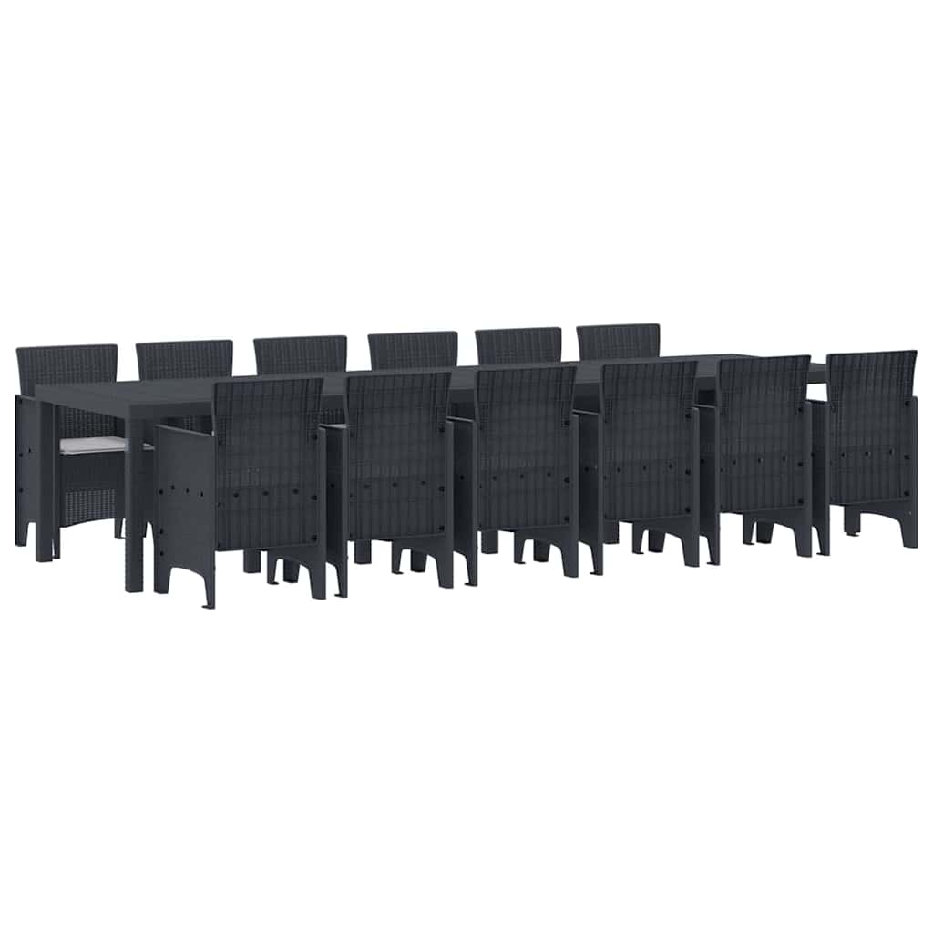 Hage Spisegruppe 13 pcs Antrasitt Polt rattan