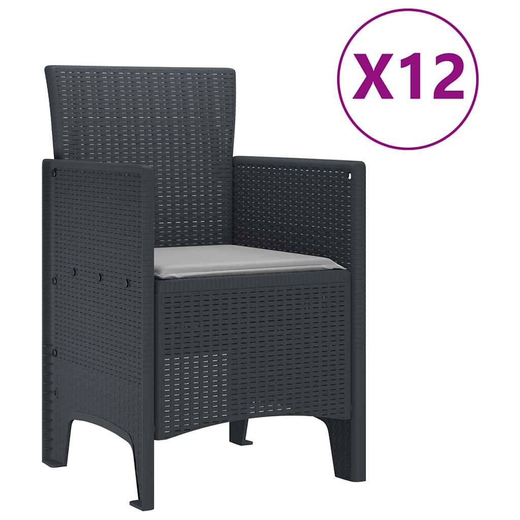 Hage Spisegruppe 13 pcs Antrasitt Polt rattan