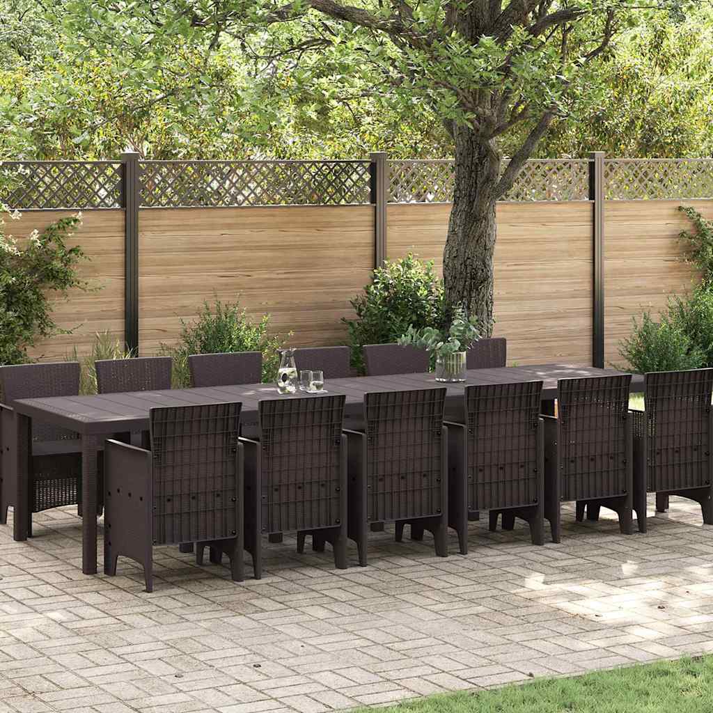 Hage Spisegruppe 13 pcs Brun Polt rattan