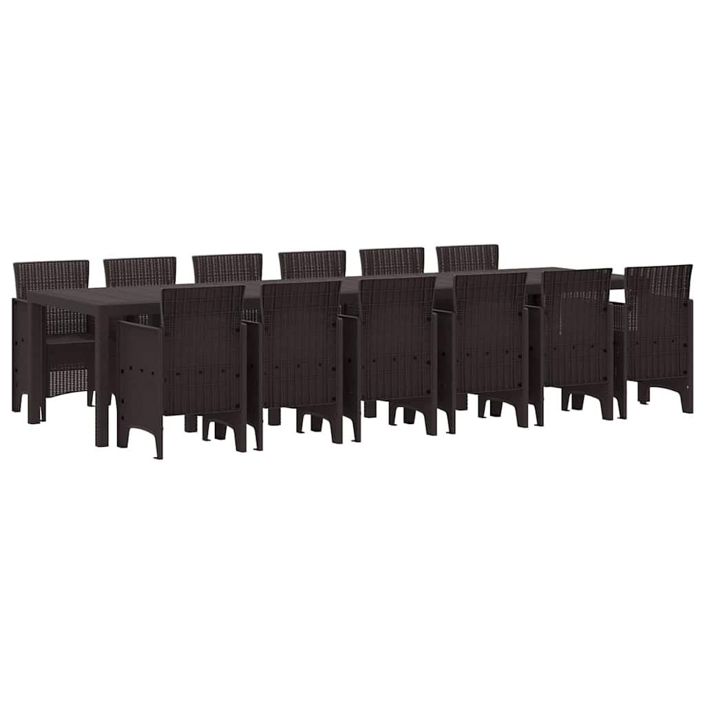 Hage Spisegruppe 13 pcs Brun Polt rattan