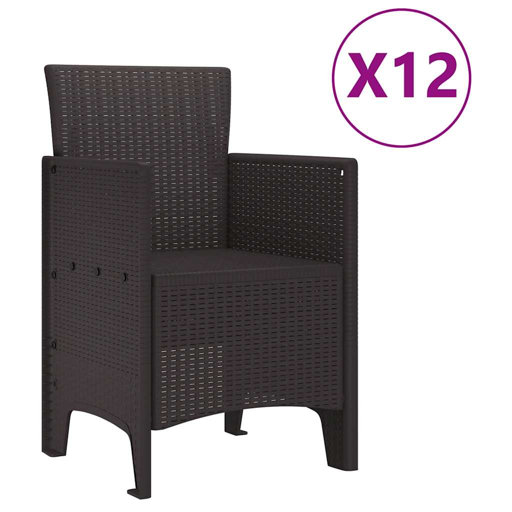 Hage Spisegruppe 13 pcs Brun Polt rattan