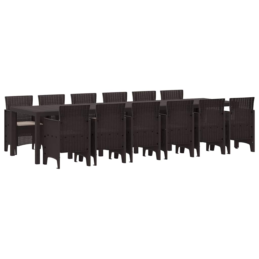 Hage Spisegruppe 13 pcs Brun Polt rattan
