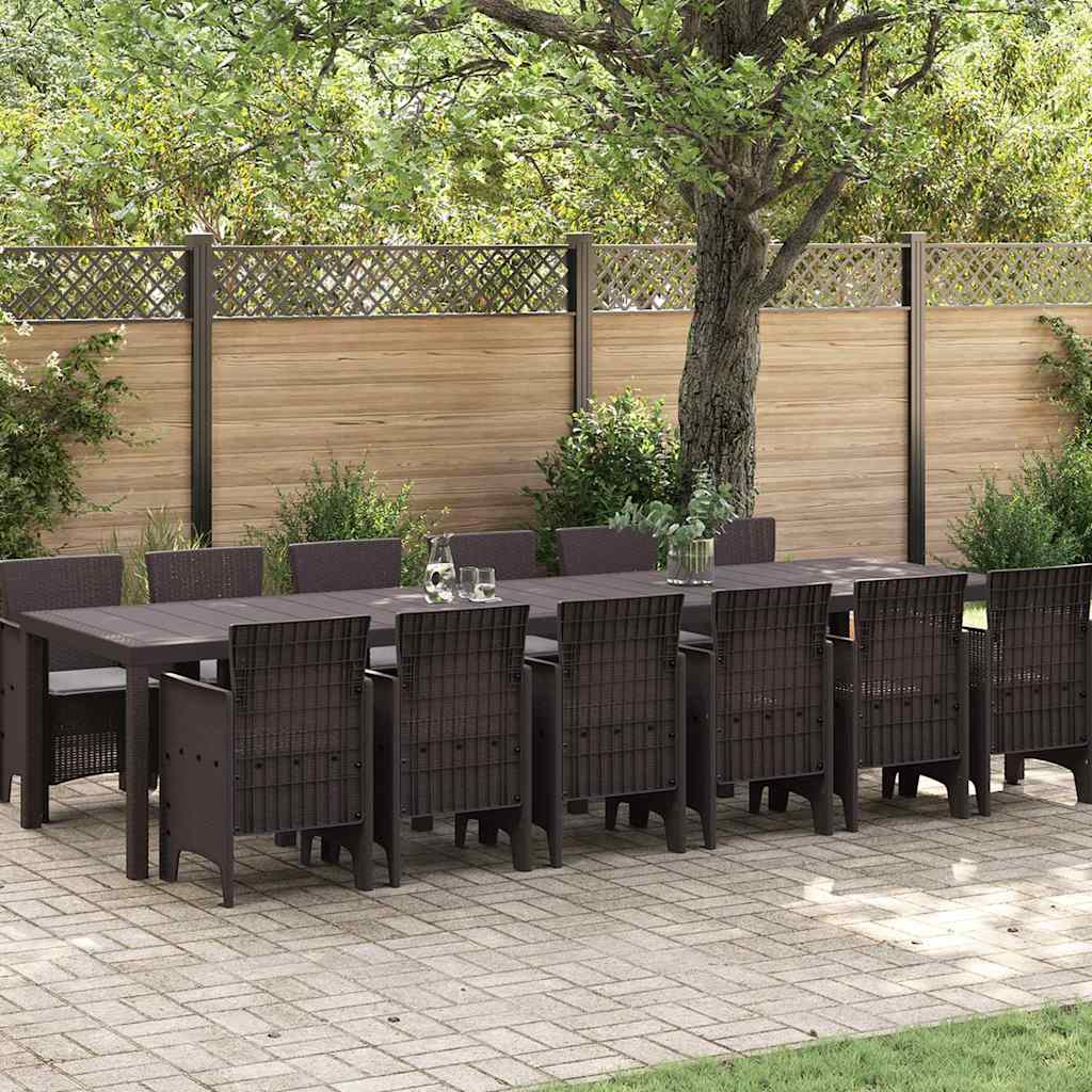 Hage Spisegruppe 13 pcs Brun Polt rattan