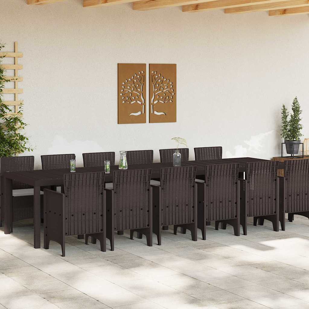 Hage Spisegruppe 13 pcs Brun Polt rattan