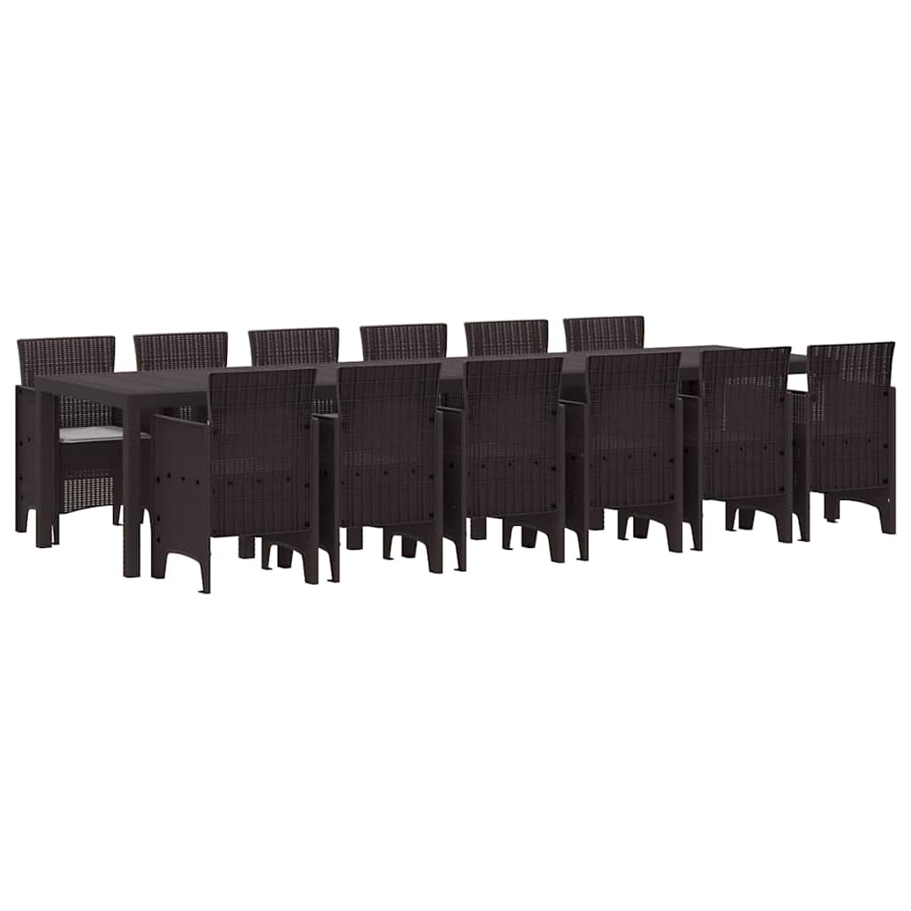 Hage Spisegruppe 13 pcs Brun Polt rattan
