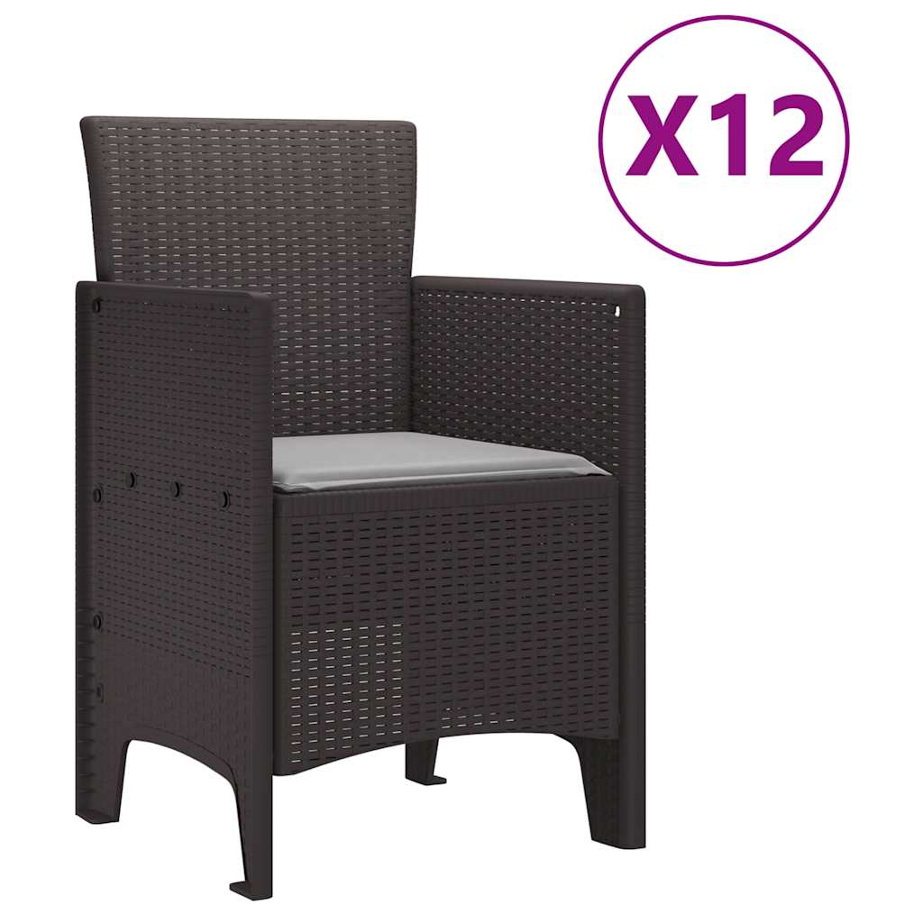 Hage Spisegruppe 13 pcs Brun Polt rattan