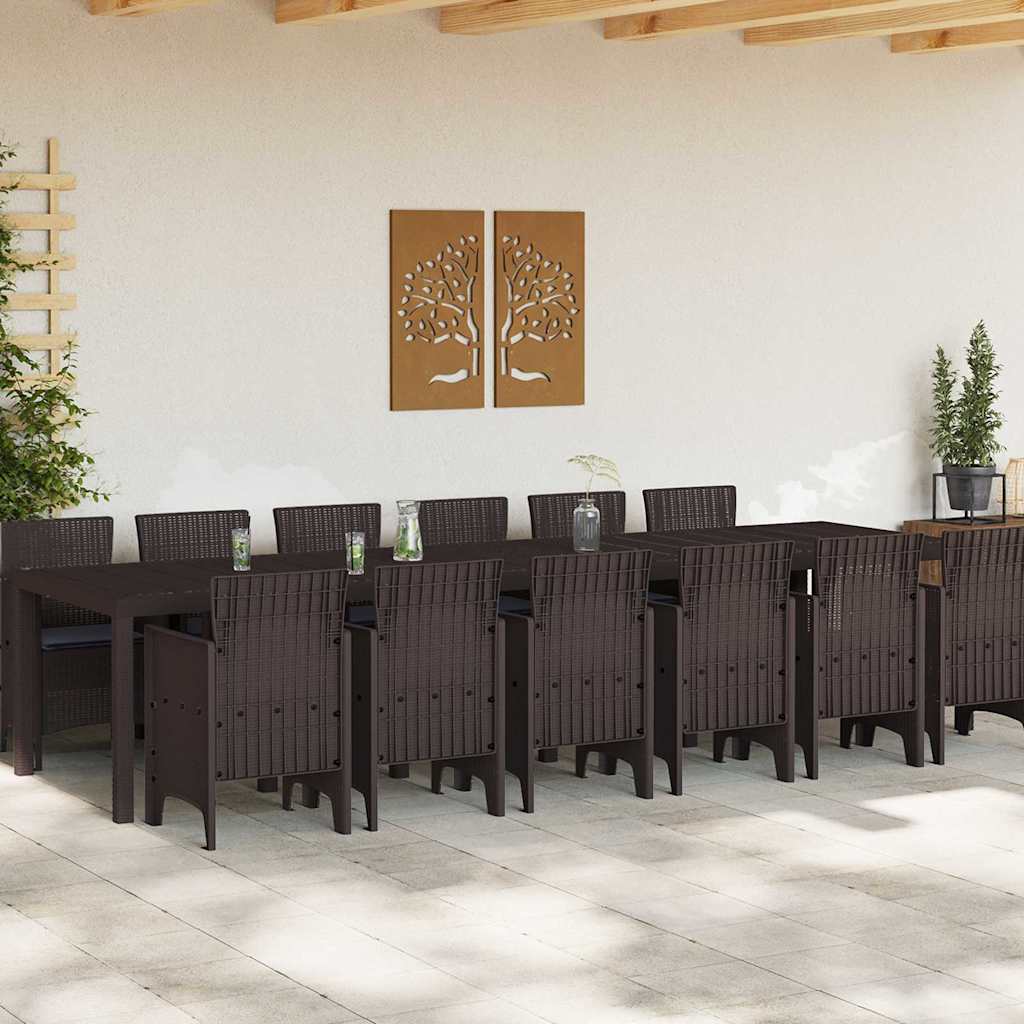 Hage Spisegruppe 13 pcs Brun Polt rattan