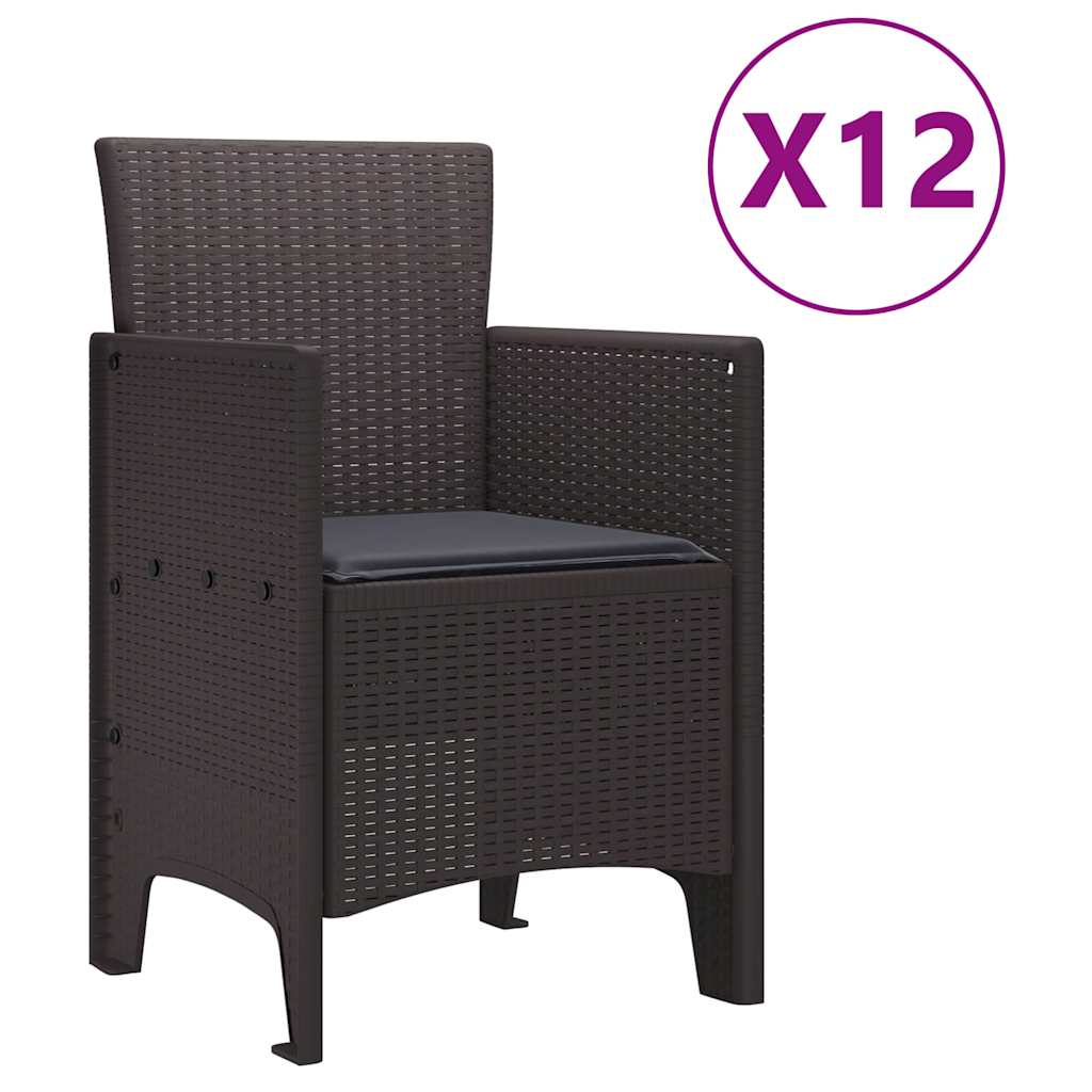 Hage Spisegruppe 13 pcs Brun Polt rattan